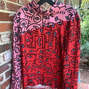 DELFI COLLECTIVE Longsleeve Multicolor Top Sz Sm